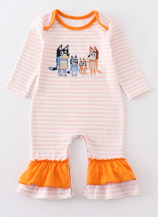 Bluey Striped Girls Romper