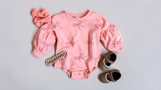 Pink Bow Bubble Onesie