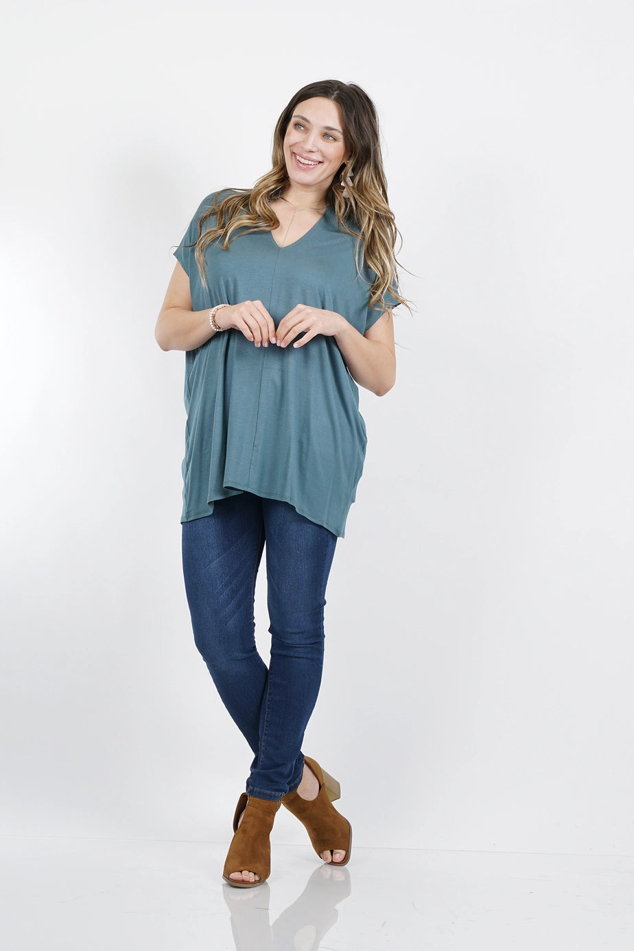 Curvy V Neck Tunic