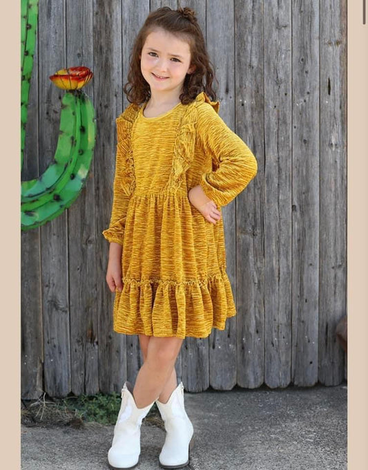 Gold Ruffle Dress