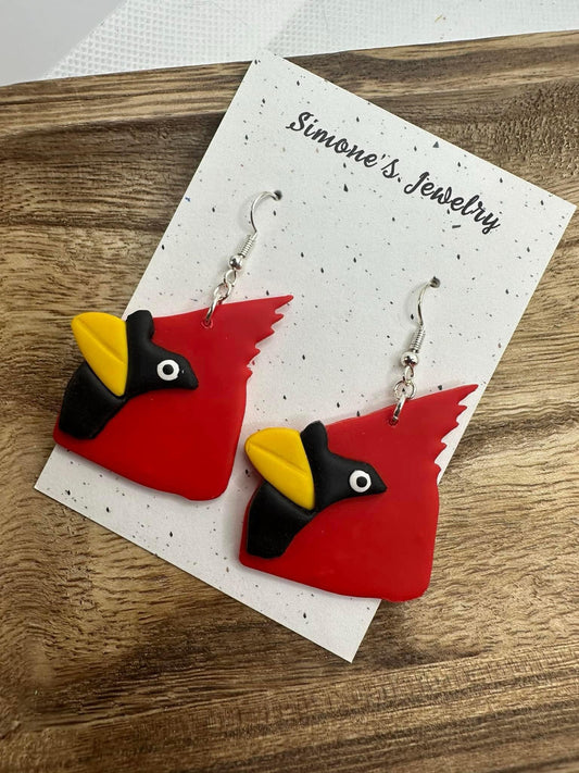 Cardinal Head Earrings