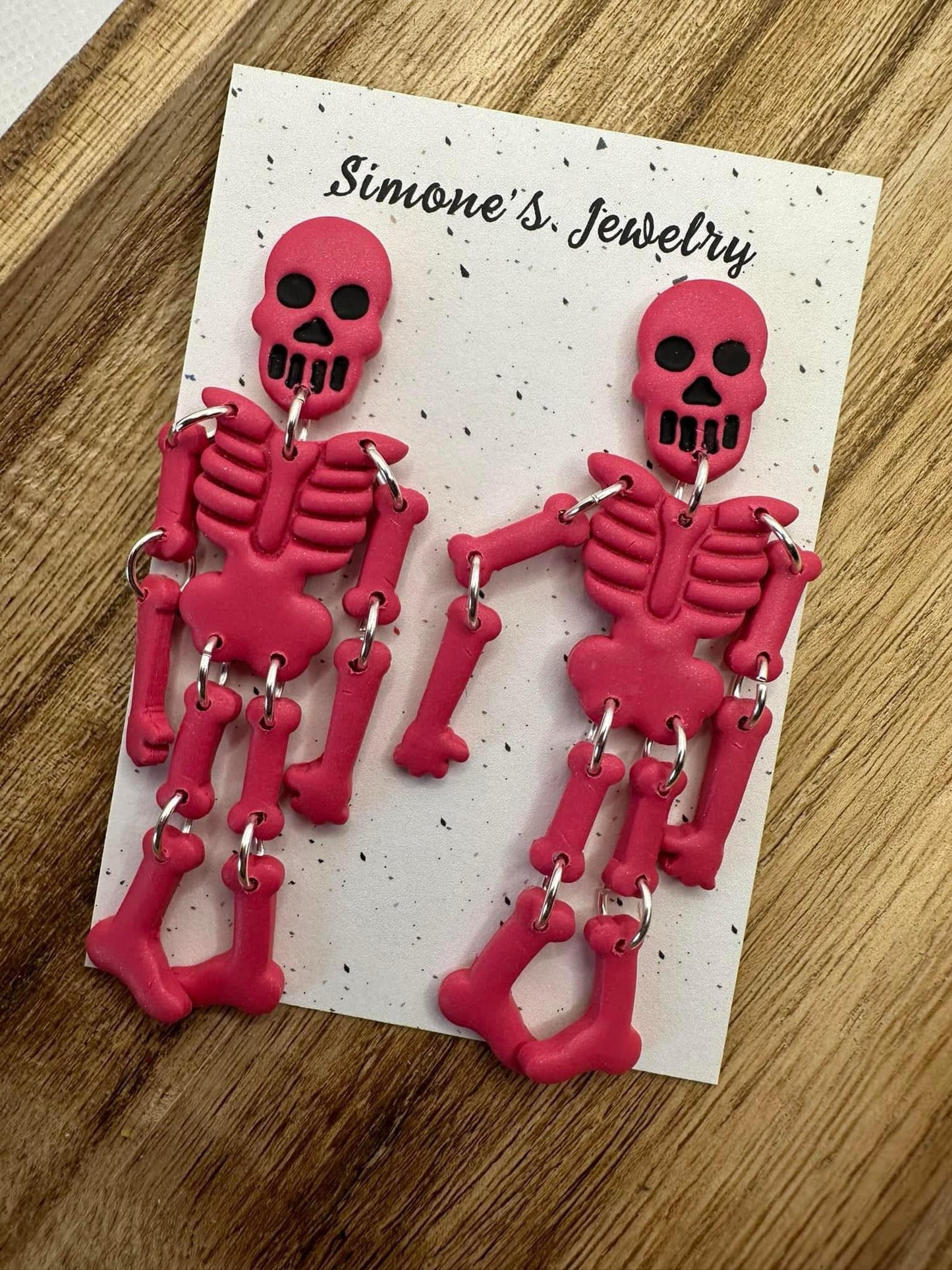 Pink Skelton Earrings