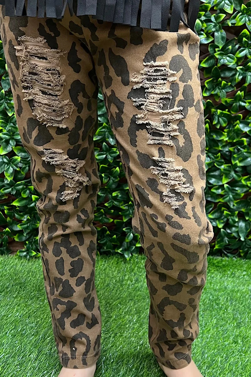 Cheetah Distressed Jeans