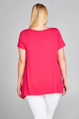 Curvy Side Ruching Jersey Top