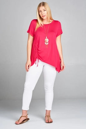 Curvy Side Ruching Jersey Top