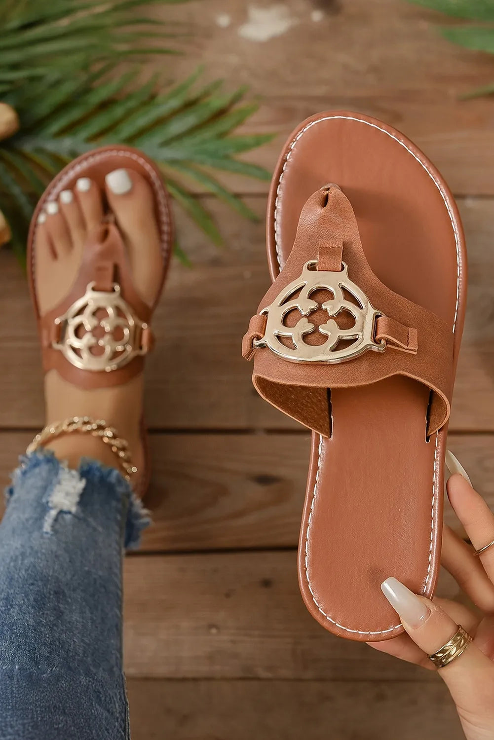 T-Strap Leather Sandal