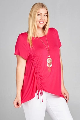 Curvy Side Ruching Jersey Top