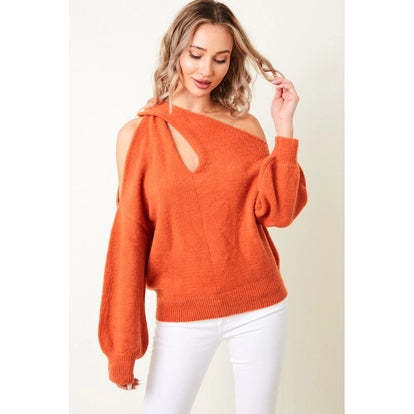 Cold Shoulder Multi Way Sweater