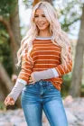 Ribbed Knit Striped Top