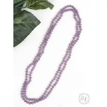 Iridescent Purple Wrap Beaded Necklace