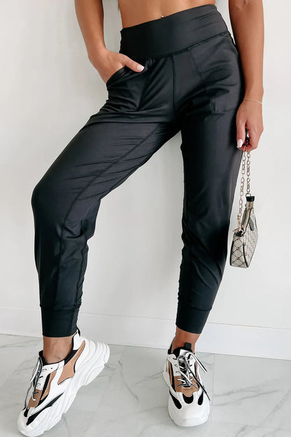 Exposed Seam High Waist Joggers