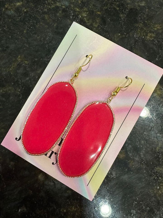 Pink Oval Dangles